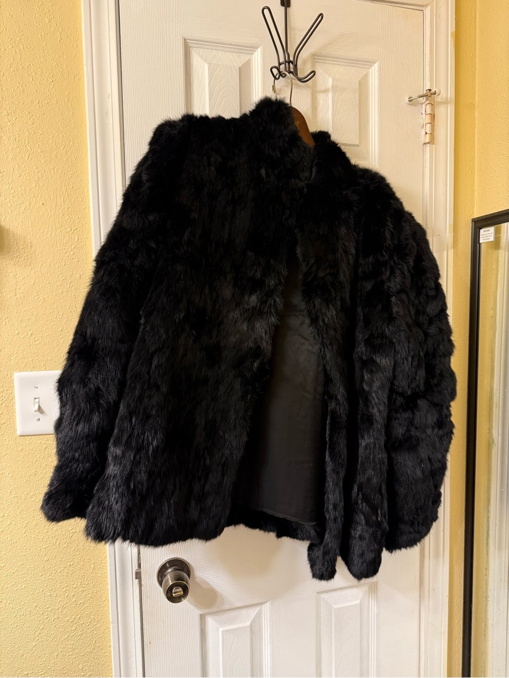 Black Rabbit Fur Women's Coat - Luxurious Plush Jacket - Somerset Furs